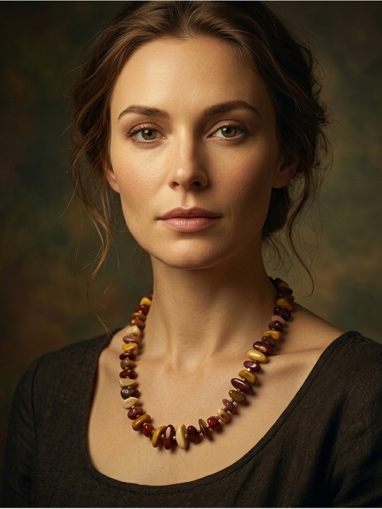 Hand Crafted Jewelry - Artisan Mookaite Jasper Nugget and Hematite Necklace and Matching Earrings